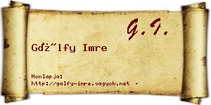 Gálfy Imre névjegykártya