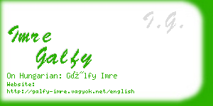imre galfy business card
